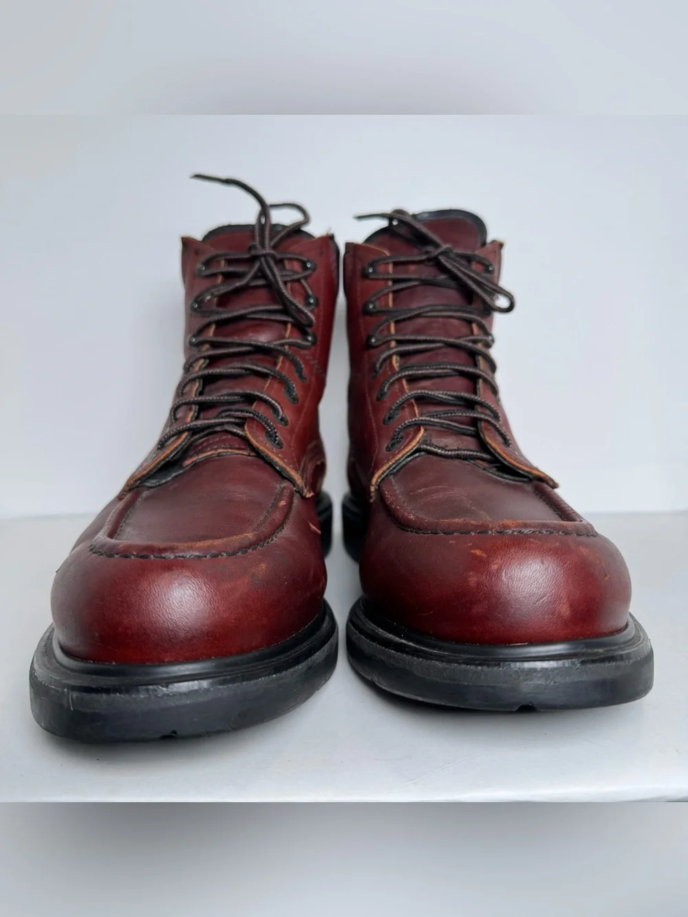 Vintage 90s Red Wing 202 SuperSole Moc Toe Work Boots Mens 11 AA USA Made Union